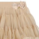 Girls Beige & Gold Tule Skirt, 14, hi-res