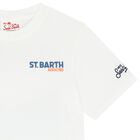Boys White Logo Print T-Shirt, 1, hi-res