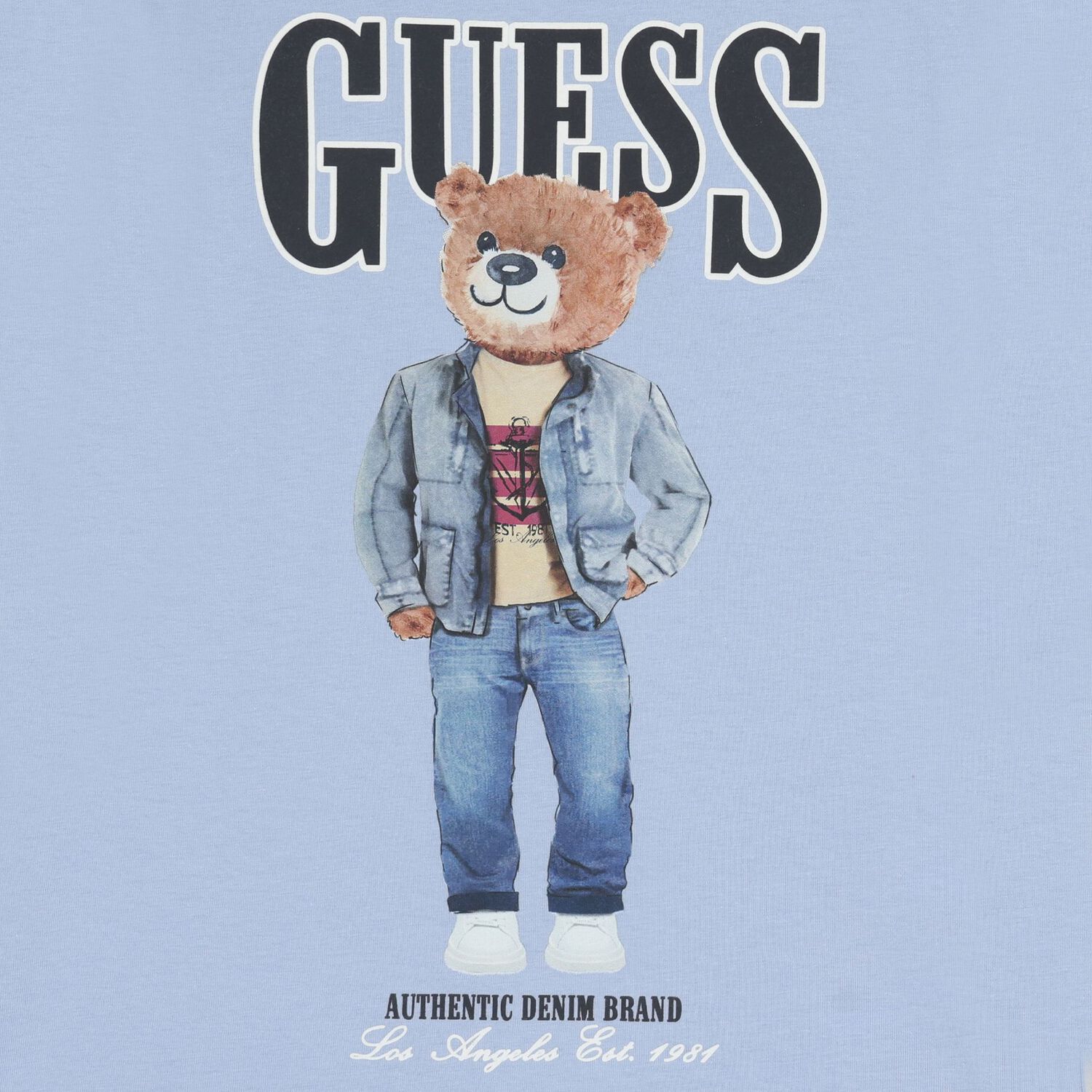 تي شيرت أولاد بشعار دب تيدي باللون الأزرق, 3, hi-res