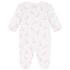 Baby Girls White & Pink Giraffe Babygrow, 1, hi-res