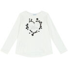 Girls Ivory Heart Long Sleeve Top, 1, hi-res