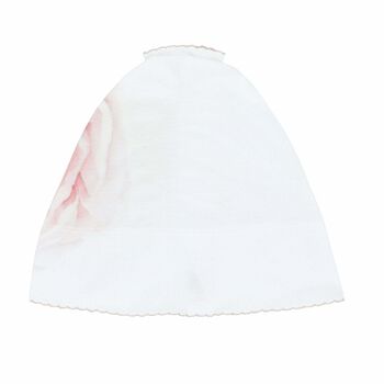Baby Girls White Printed Hat
