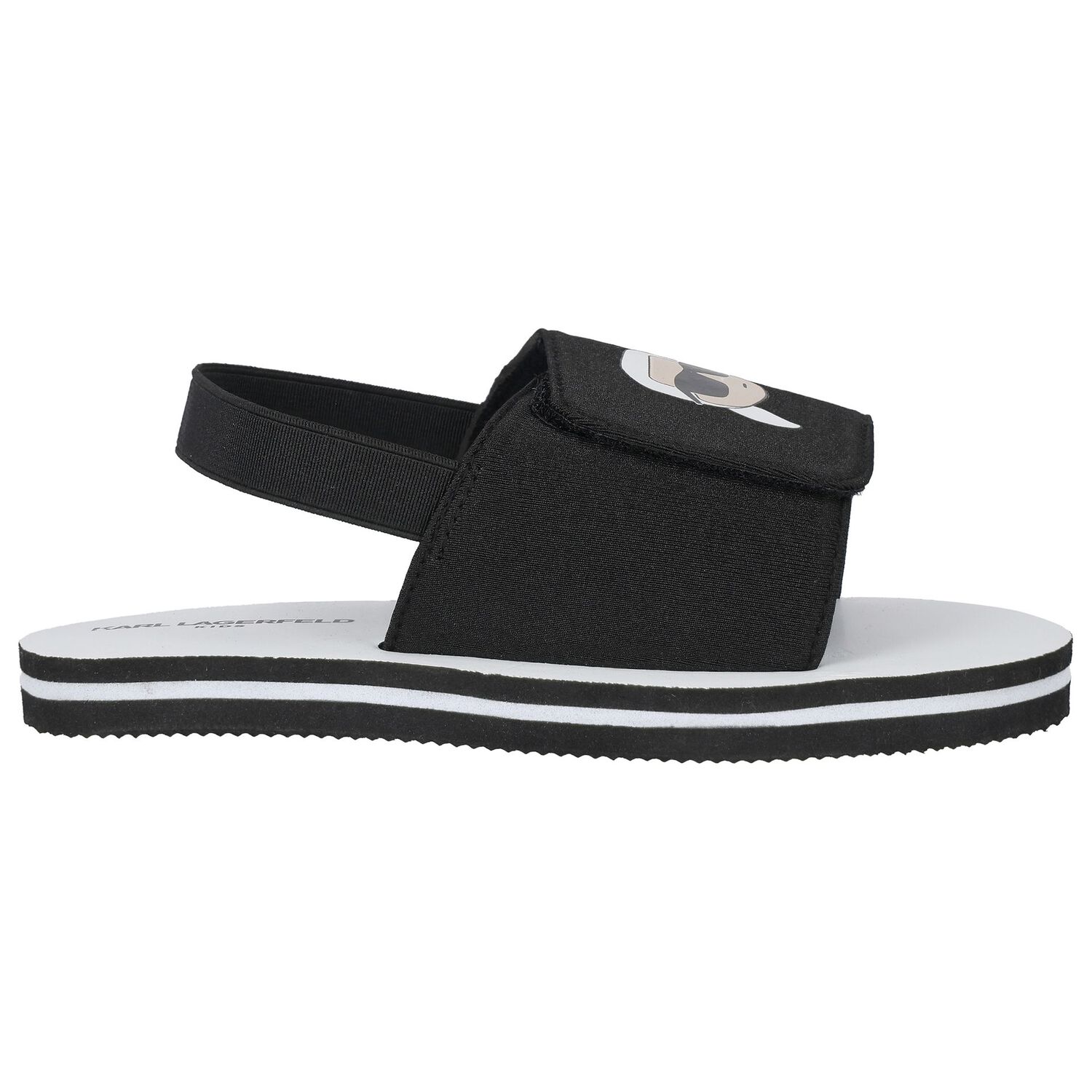 Boys Black & White Logo Ikonik Sandals, 1, hi-res image number null