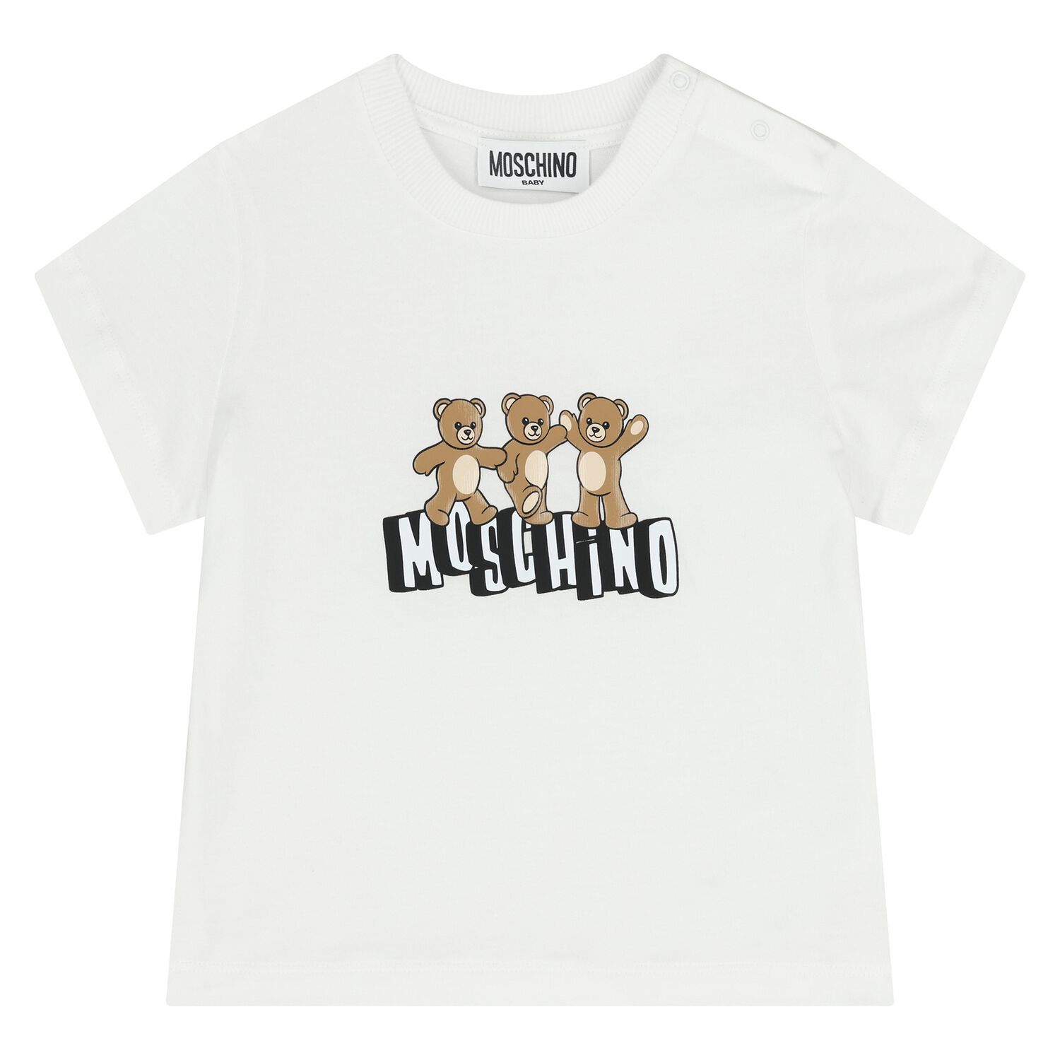 Younger White Teddy Bear Logo T-Shirt, 4, hi-res