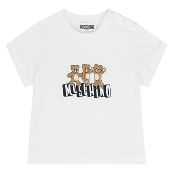 Younger White Teddy Bear Logo T-Shirt