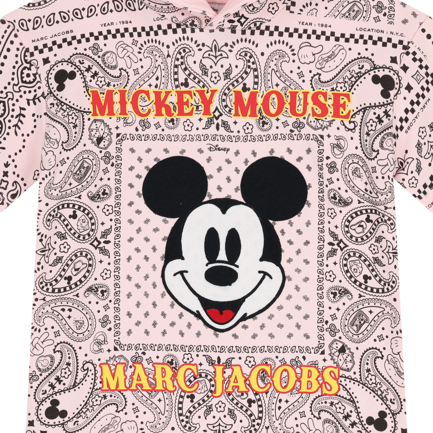 فستان ميكي ماوس وردي بقلنسوة للبنات, 1, hi-res image number null