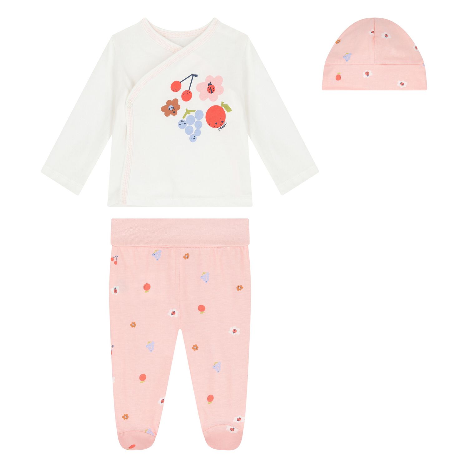 طقم هدية بنات باللون العاجي والوردي , 1, hi-res