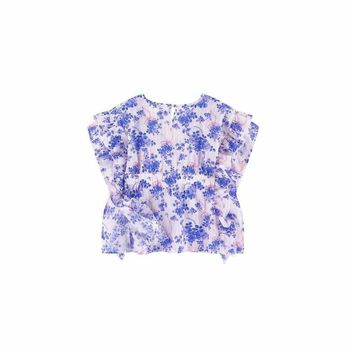 Younger Girls Pink & Blue Floral Floral Beach Dress