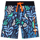 Boys Navy Blue Logo Shorts, 1, hi-res