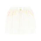 Girls White Sequin Tulle Skirt, 1, hi-res