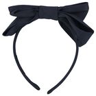 Girls Navy Blue Bow Headband, 2, hi-res