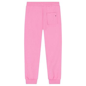 Girls Pink Embellished Logo Joggers