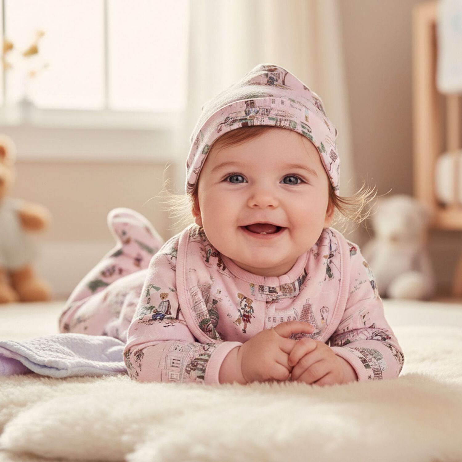 Baby Girls Pink Teddy Bear Babygrow Gift Set, 2, hi-res