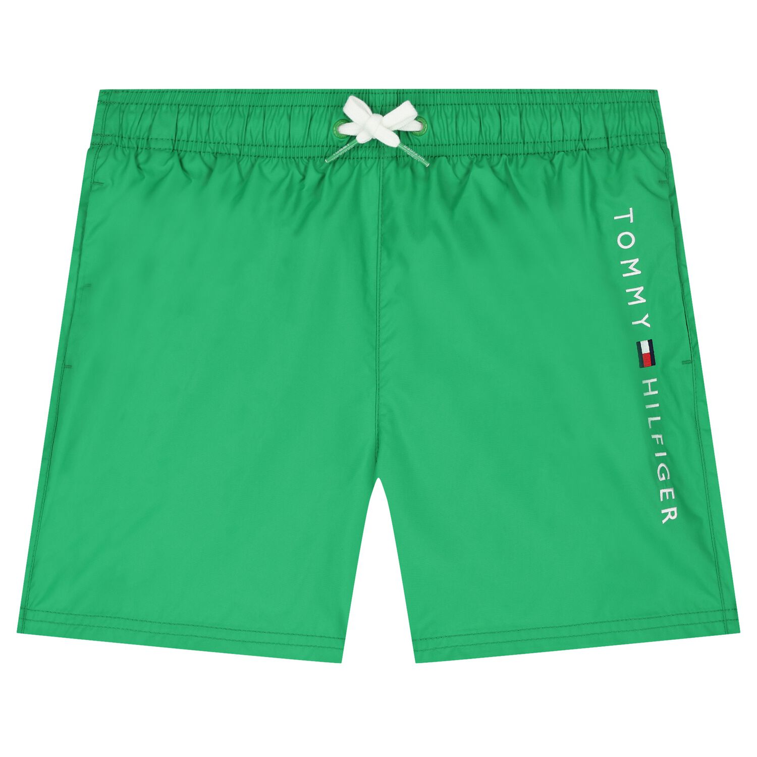 Boys Green Embroidered Logo Swim Shorts, 2, hi-res image number null