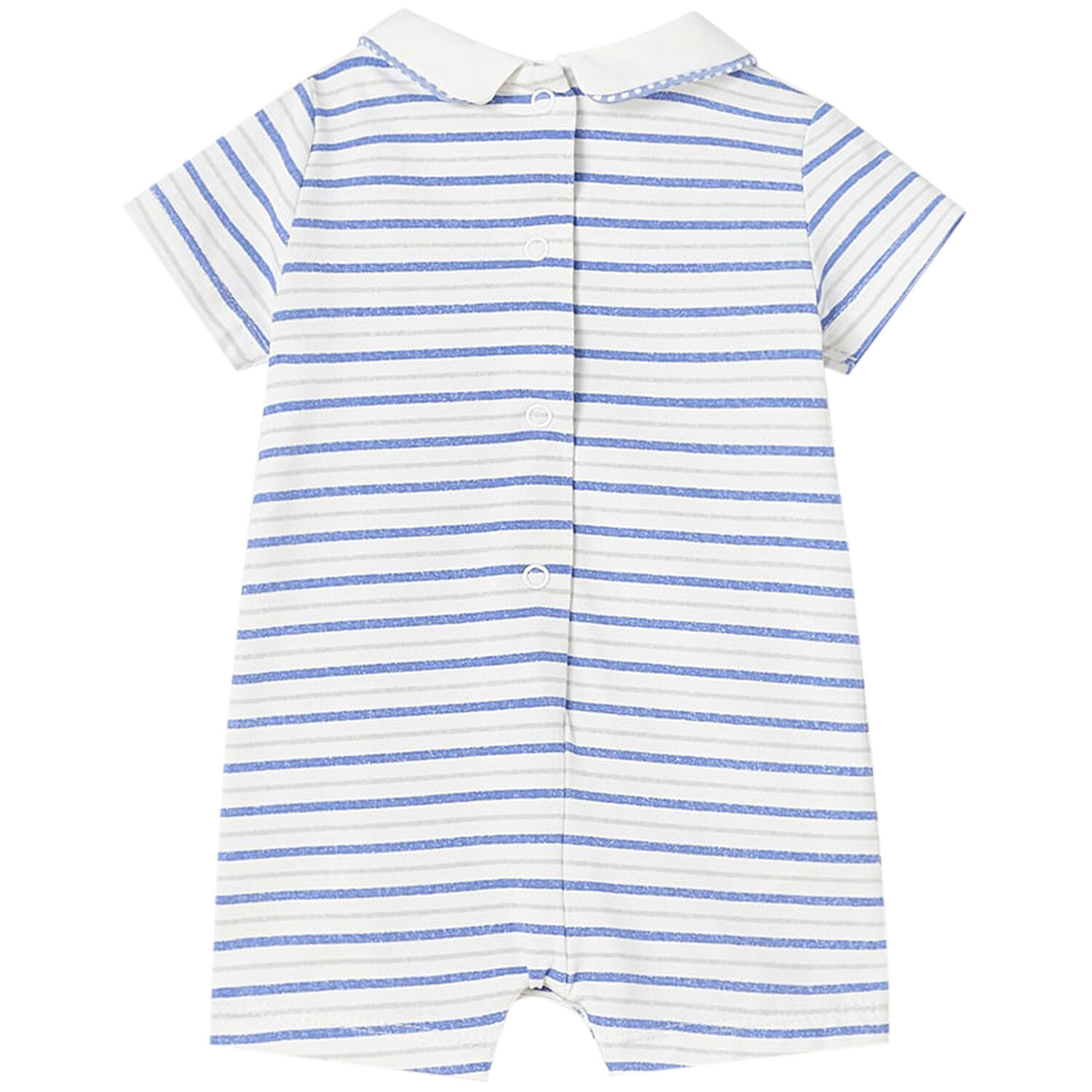 Baby Boys Blue & White Romper, 1, hi-res image number null
