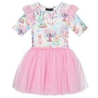 Girls Pink Unicorn Tulle Dress, 1, hi-res