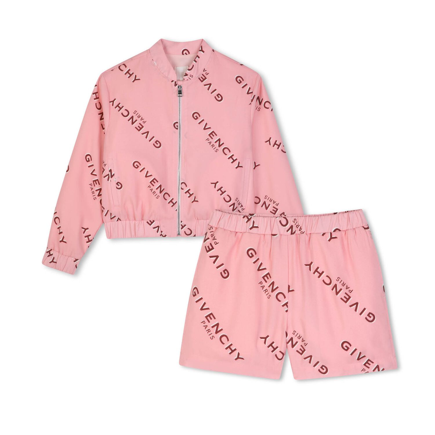 Girls Pink Logo Shorts Set, 1, hi-res