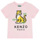 Girls Pink Tiger Logo T-Shirt, 1, hi-res