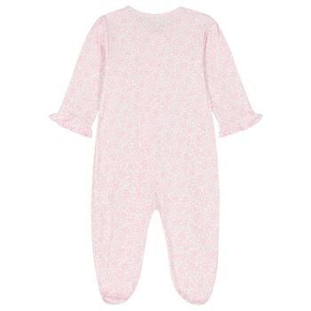 Baby Girls Pink Floral Babygrow