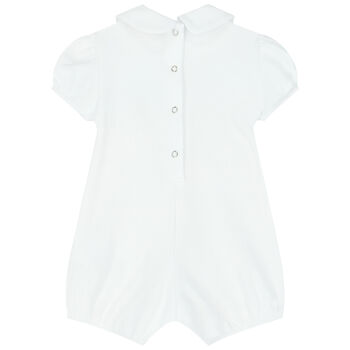 Baby Girls White & Pink Minnie Mouse Romper