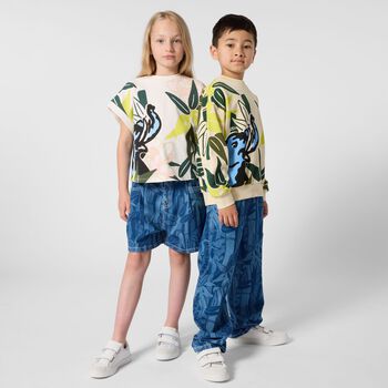 Girls Ivory Elephant Jungle T-Shirt