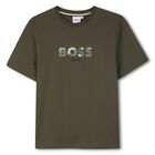 Boys Green Logo T-Shirt, 3, hi-res