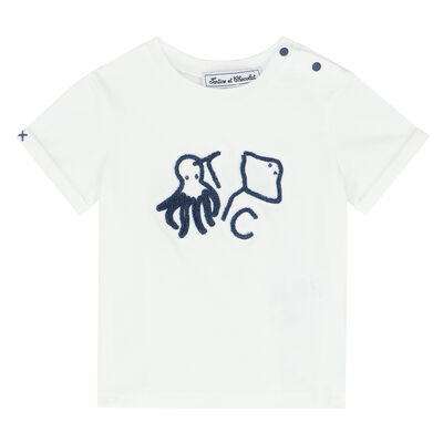 Younger Boys White Octopus T-Shirt
