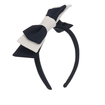 Girls Navy Blue & White Headband