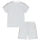 Boys Grey Polo Short Set, 1, hi-res
