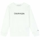 Boys White Logo Sweatshirt, 1, hi-res