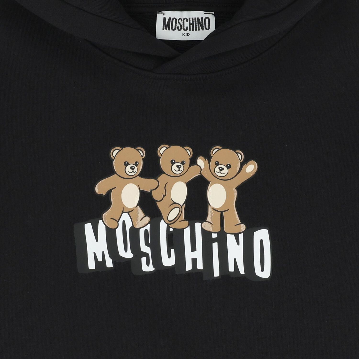 هودي بغطاء رأس بالشعار بتصميم الدب تيدي باللون الاسود, 2, hi-res