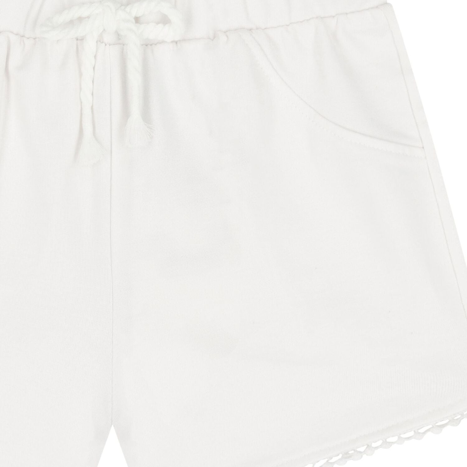 Younger Girls White Shorts, 1, hi-res