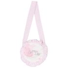 Girls White & Pink Cotton Bag, 1, hi-res