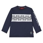 Younger Boys Navy Blue Long Sleeve Top, 1, hi-res