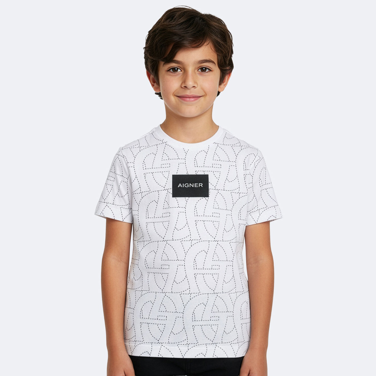Boys White Logo T-Shirt, 1, hi-res