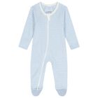 Baby Boys White & Blue Babygrows ( 2 Pack ), 2, hi-res