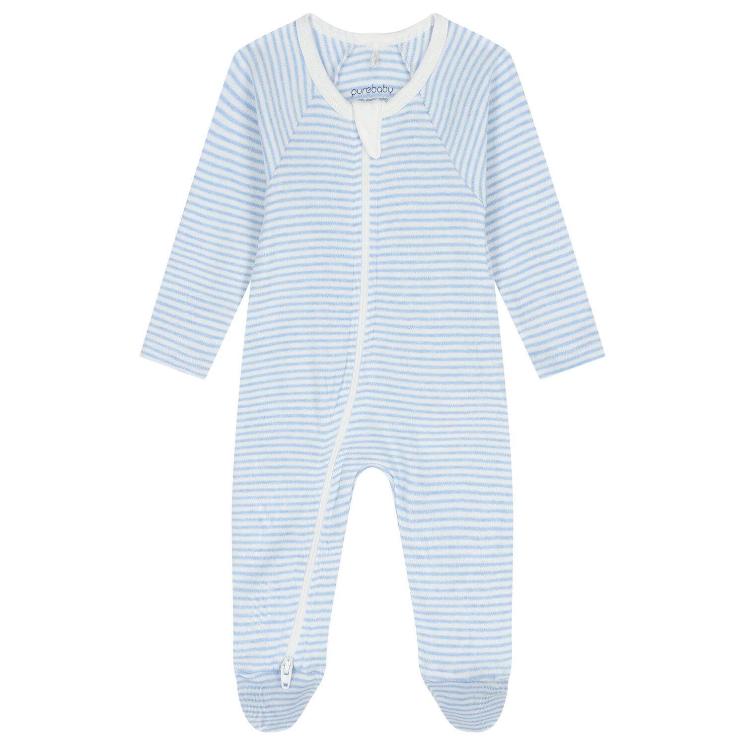 Baby Boys White & Blue Babygrows ( 2 Pack ), 2, hi-res image number null