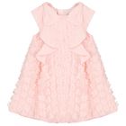 Girls Pink Flowers Chiffon Dress, 1, hi-res