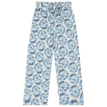 Girls White & Blue Trousers