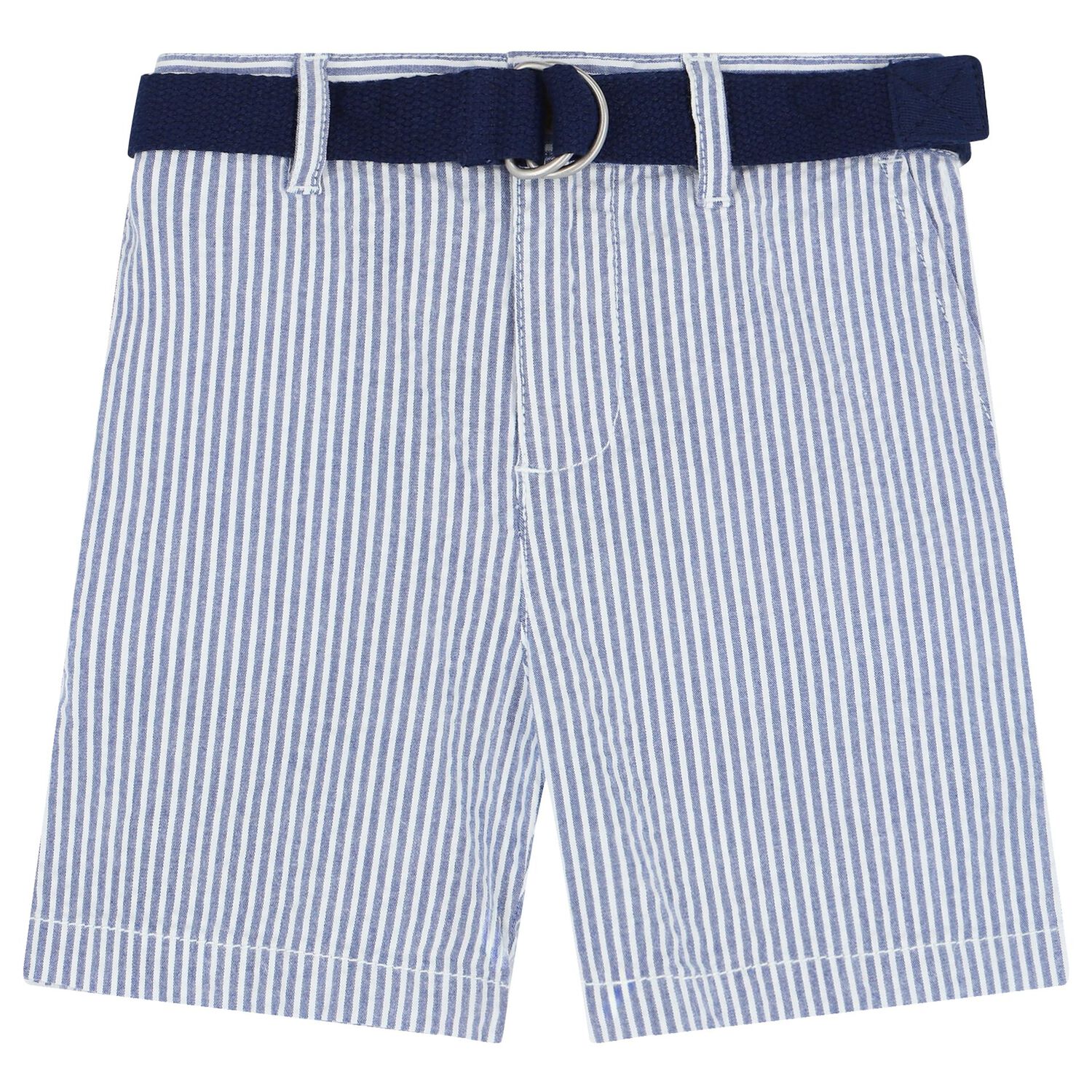 Baby Boys White & Blue Shorts Set, 1, hi-res