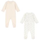 Baby Girls Ivory & Pink Babygrows Gift Set ( 2-Pack ), 1, hi-res