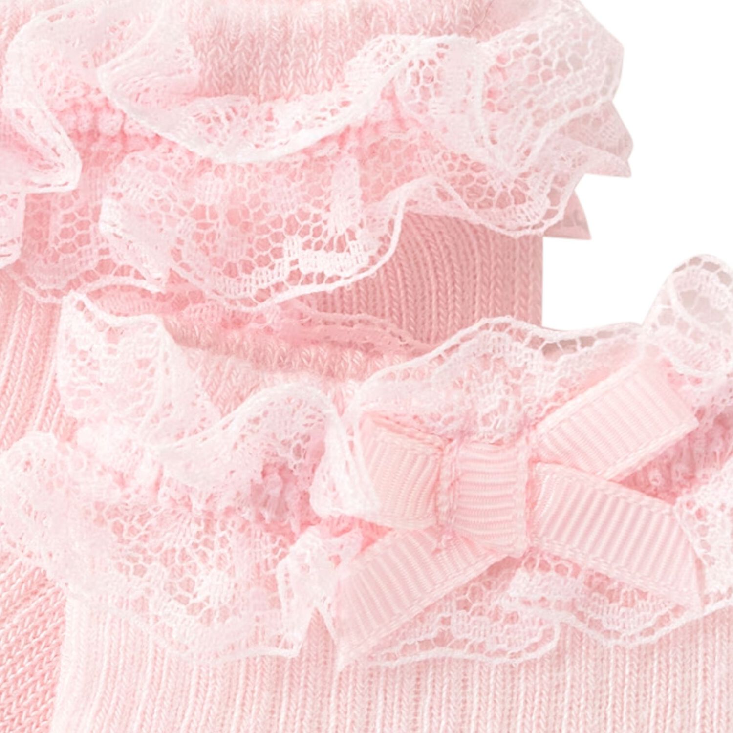 جوارب دانتيل للبنات الصغار  باللون الوردي , 2, hi-res