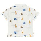 Younger Boys White Animals Shirt, 1, hi-res