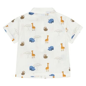 Younger Boys White Animals Shirt