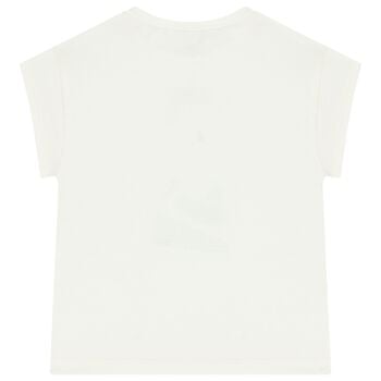 Girls White Sequin T-Shirt