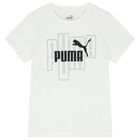 Boys White Logo T-Shirt, 1, hi-res