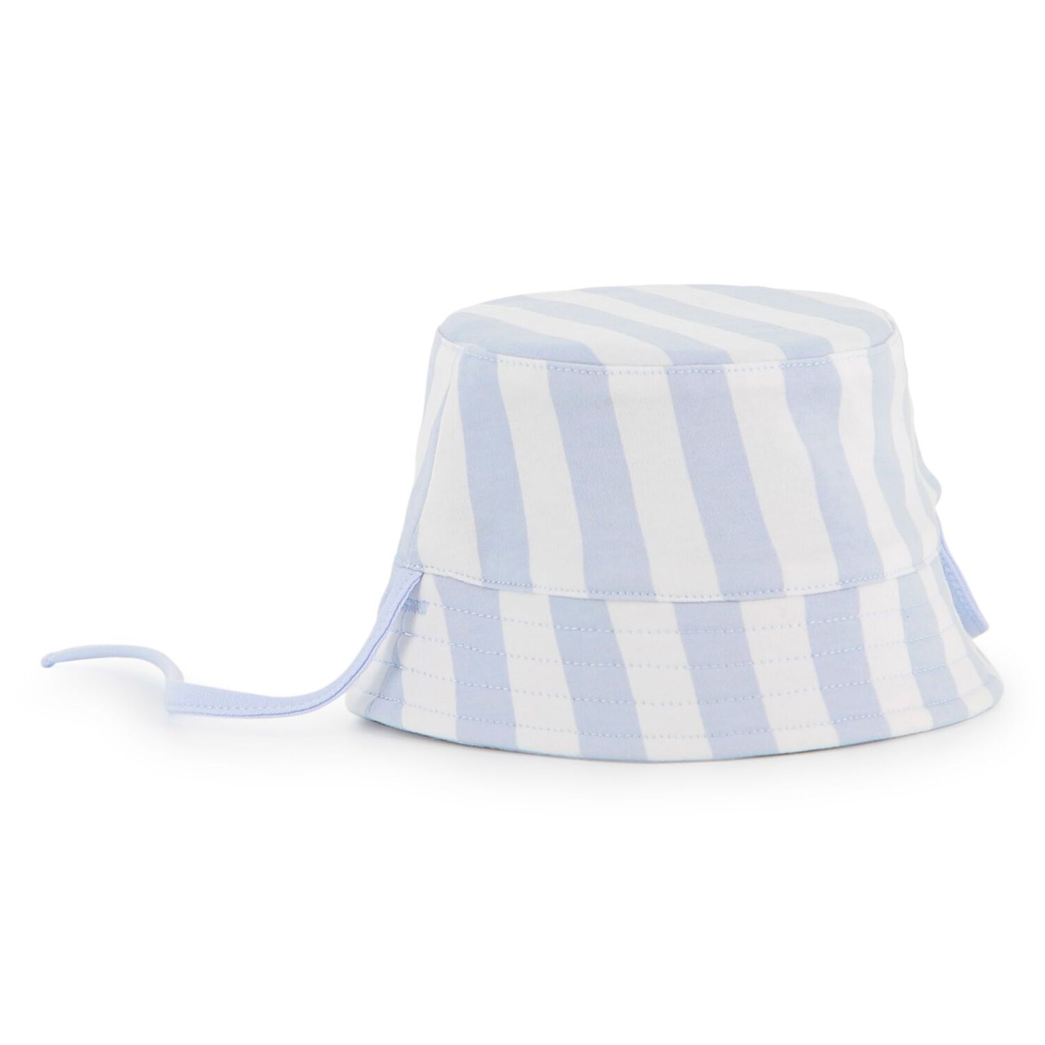 Baby Boys Blue & White Striped Logo Reversible Hat, 1, hi-res