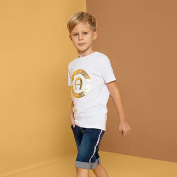 Boys White Logo T-Shirt
