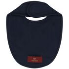 Baby Boys Navy Blue & Gold Logo Bib, 3, hi-res