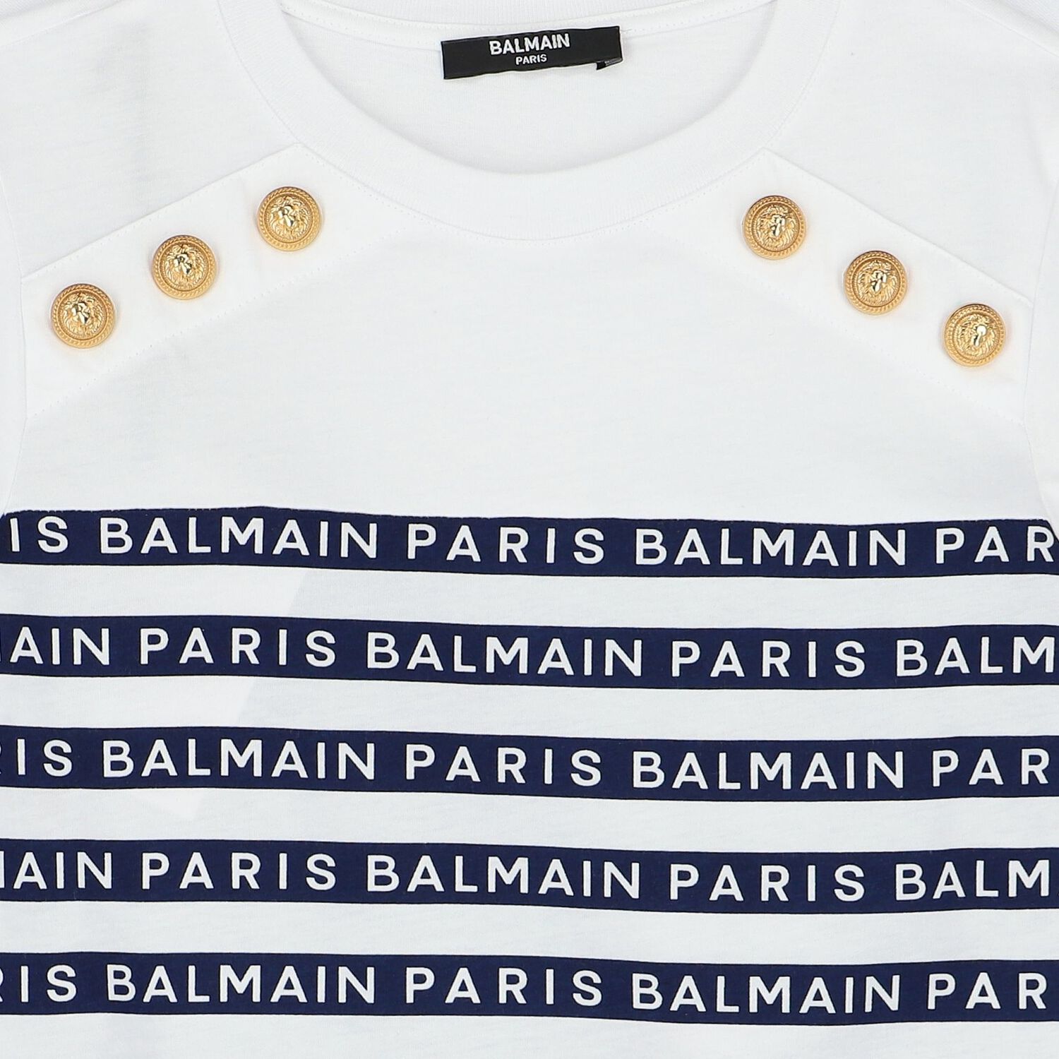 فستان بنات بالشعار باللون الأبيض والأزرق, 1, hi-res image number null